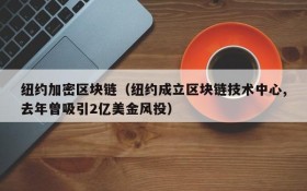 纽约加密区块链(纽约成立区块链技术中心,去年曾吸引2亿美金风投)